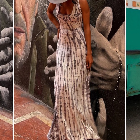 Elegant Tie-Dye Maxi Dress - Picture 2 of 9
